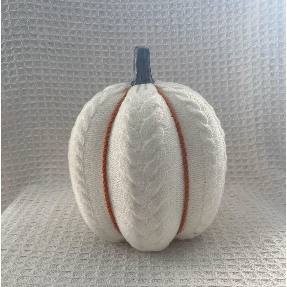 Decorative Cable Knit Sweater Covered Pumpkin